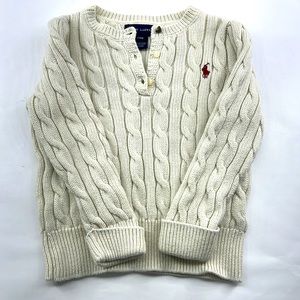 Ralph Lauren Cream Cable-knit Sweater, Size 24 M